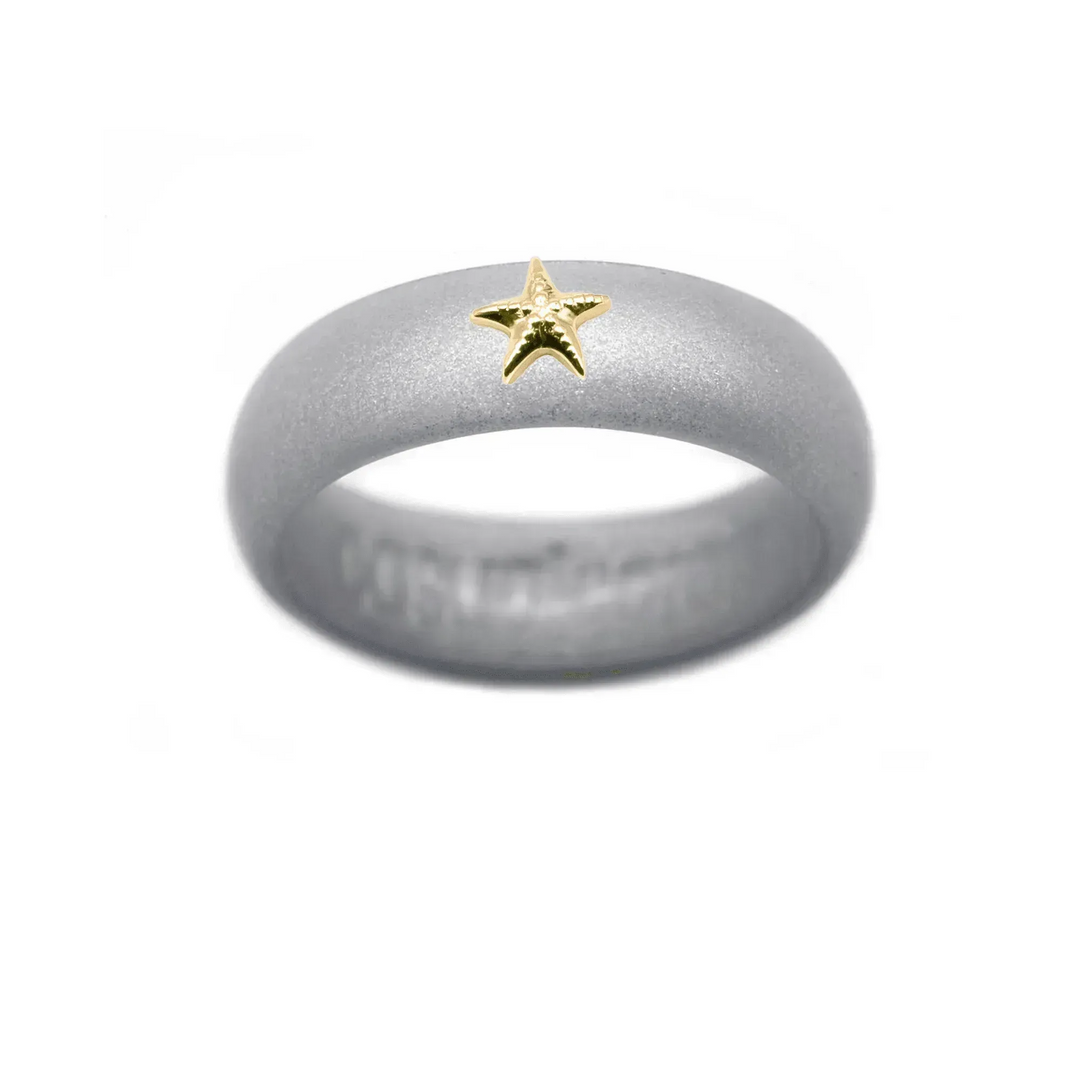 Gold Starfish Silicone Ring - Size 8
