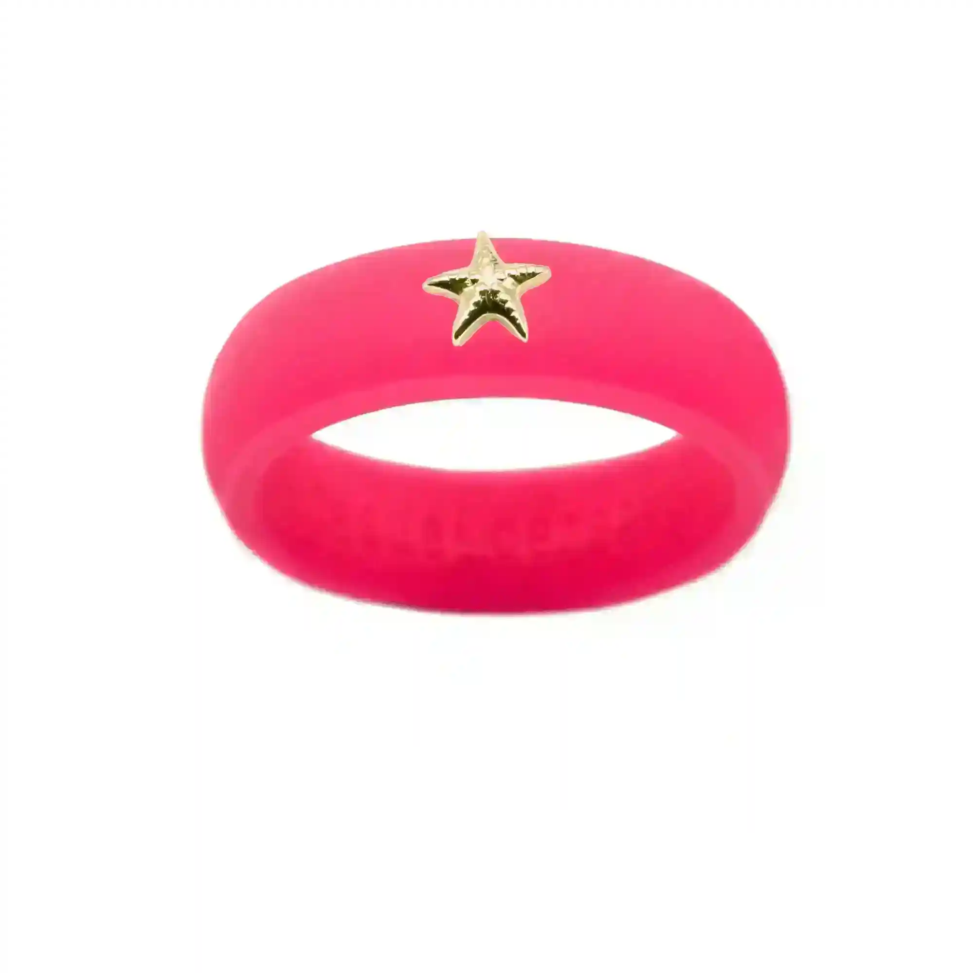 Gold Starfish Silicone Ring - Size 6