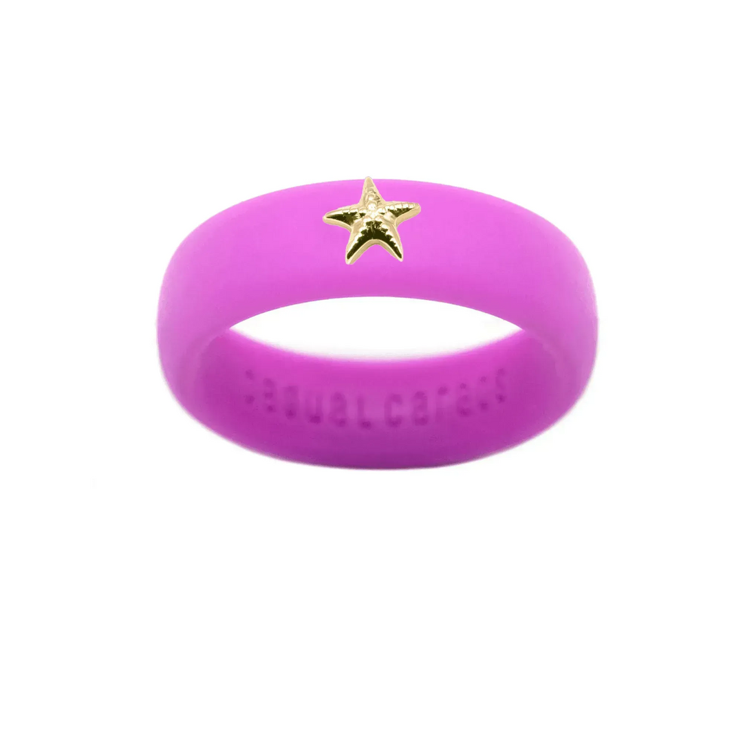Gold Starfish Silicone Ring - Size 8
