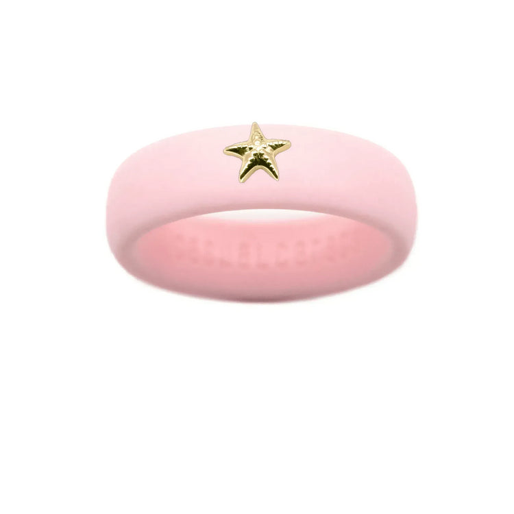 Gold Starfish Silicone Ring - Size 8
