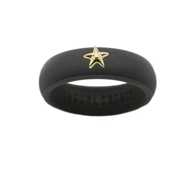 Gold Starfish Silicone Ring - Size 8