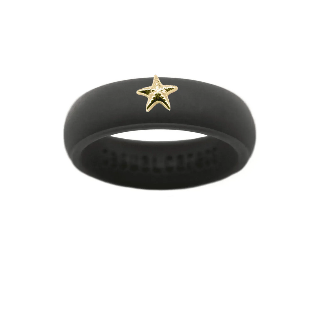 Gold Starfish Silicone Ring - Size 8