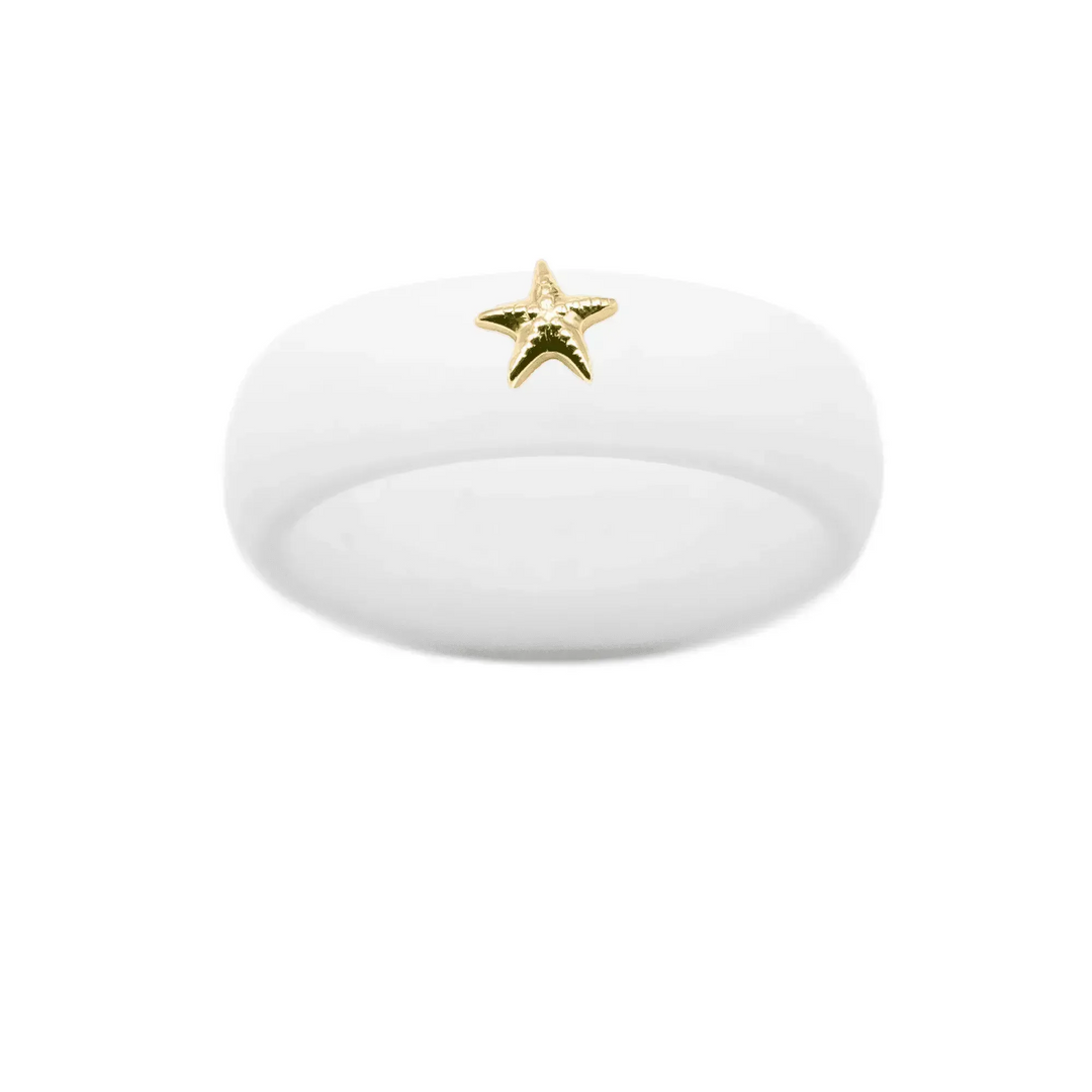 Gold Starfish Silicone Ring - Size 8