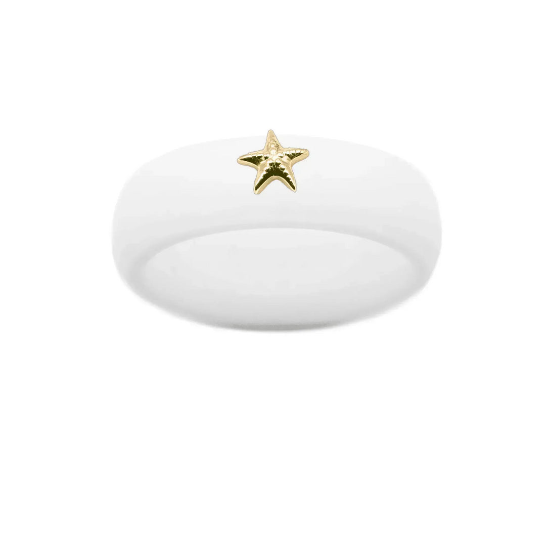 Gold Starfish Silicone Ring - Size 4