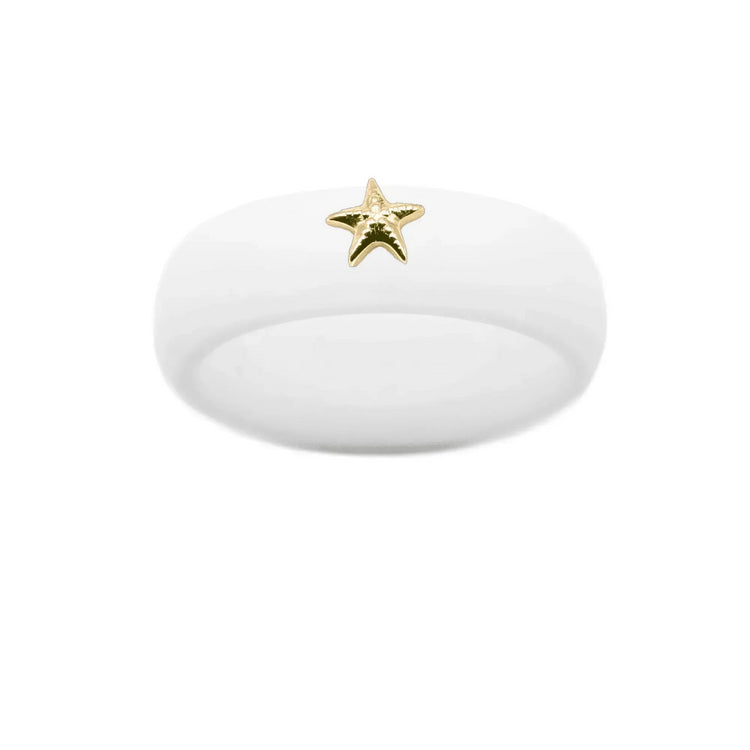 Gold Starfish Silicone Ring - Size 4