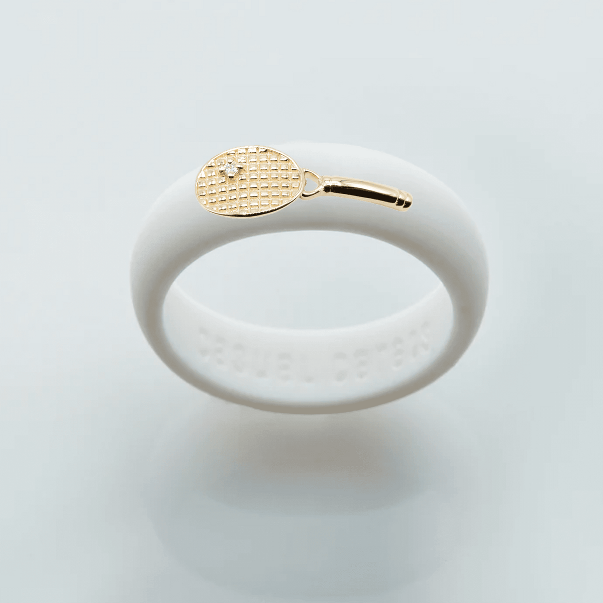 Yellow Gold Diamond Tennis Racket Silicone Ring – Casual Carats
