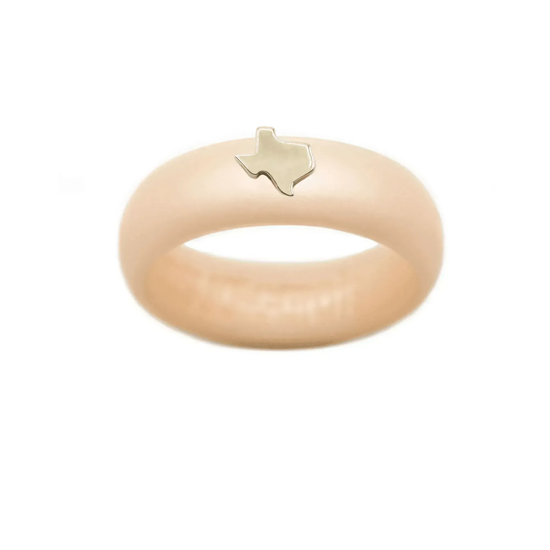 Gold Texas Silicone Ring - Size 4