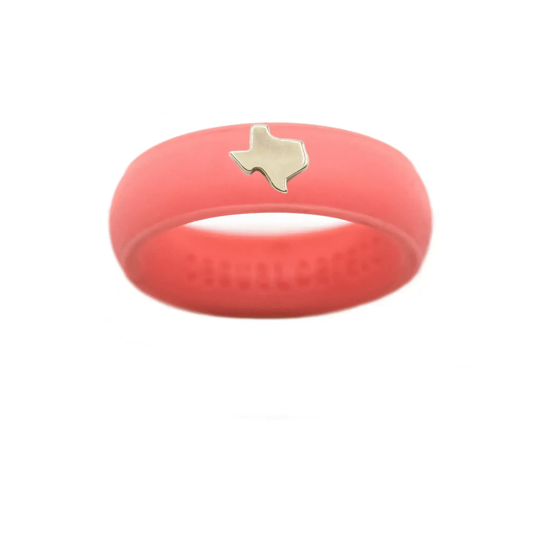 Gold Texas Silicone Ring - Size 4