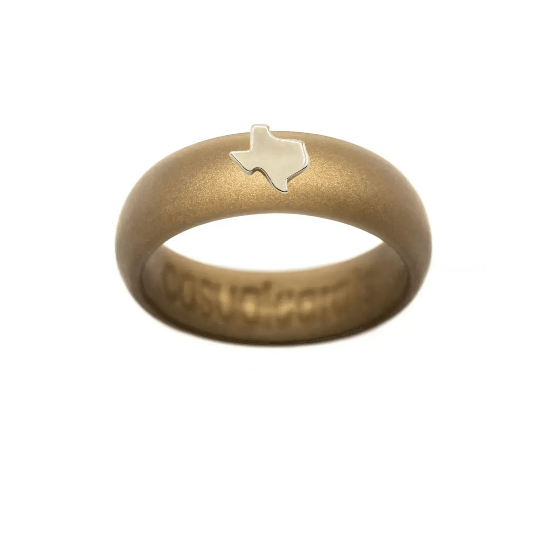Gold Texas Silicone Ring - Size 8
