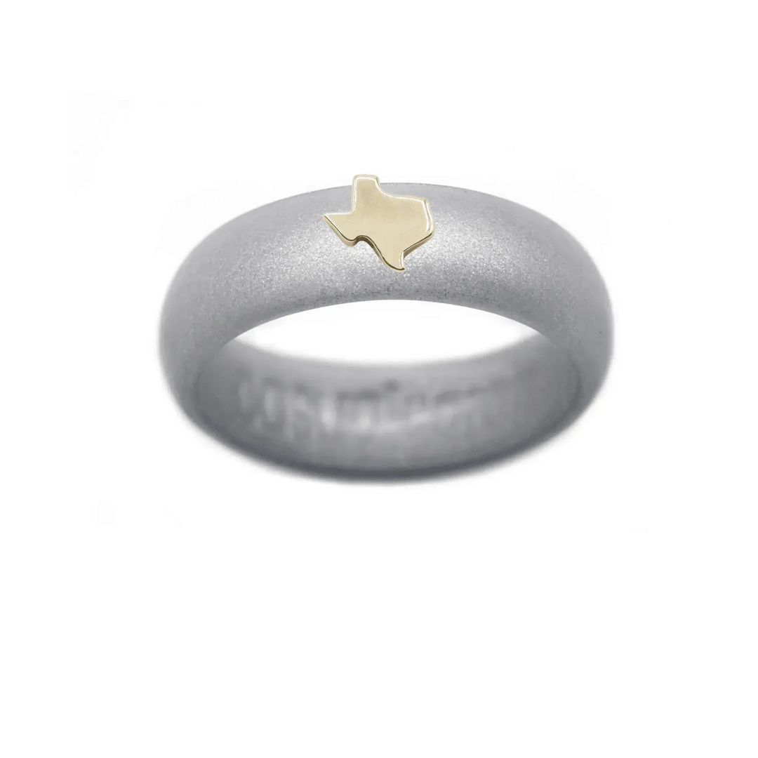 Gold Texas Silicone Ring - Size 8