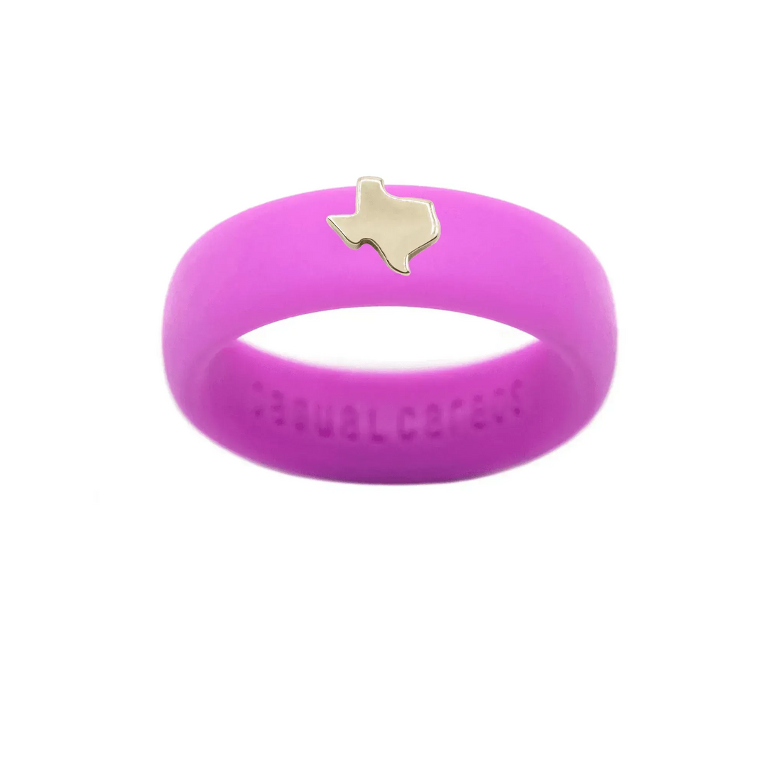 Gold Texas Silicone Ring - Size 5