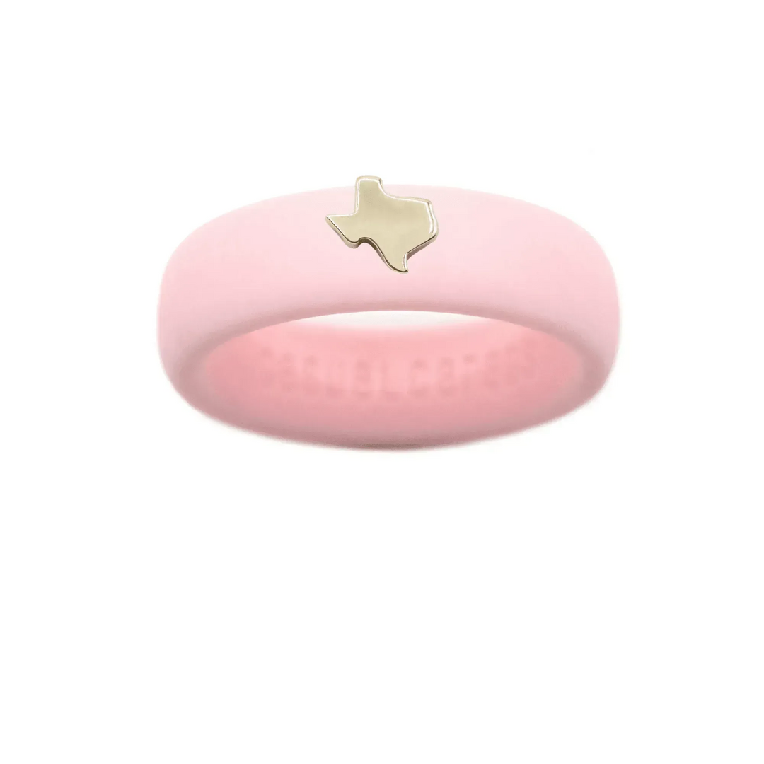 Gold Texas Silicone Ring - Size 8