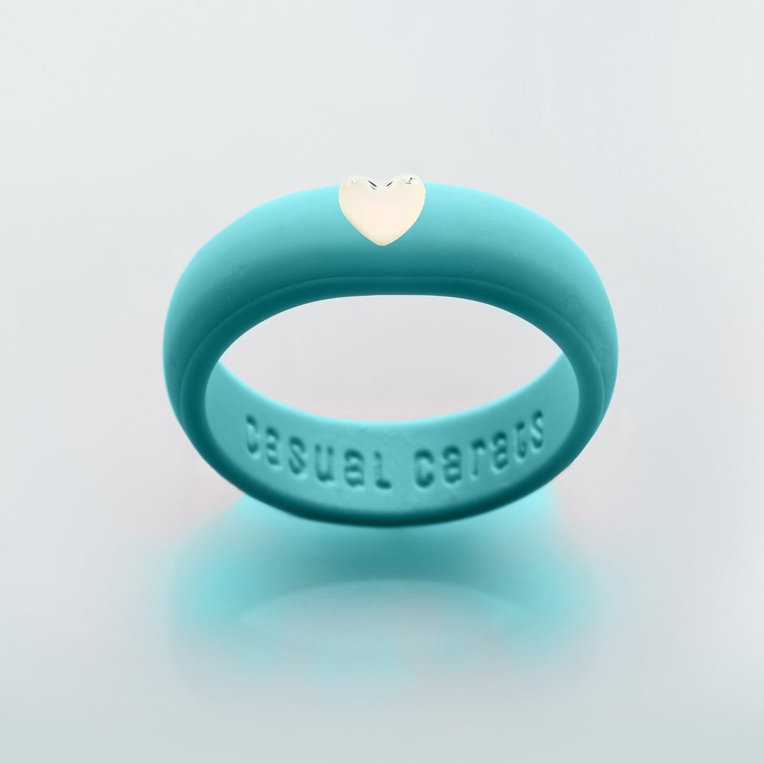 Puffy Gold Heart Silicone Ring