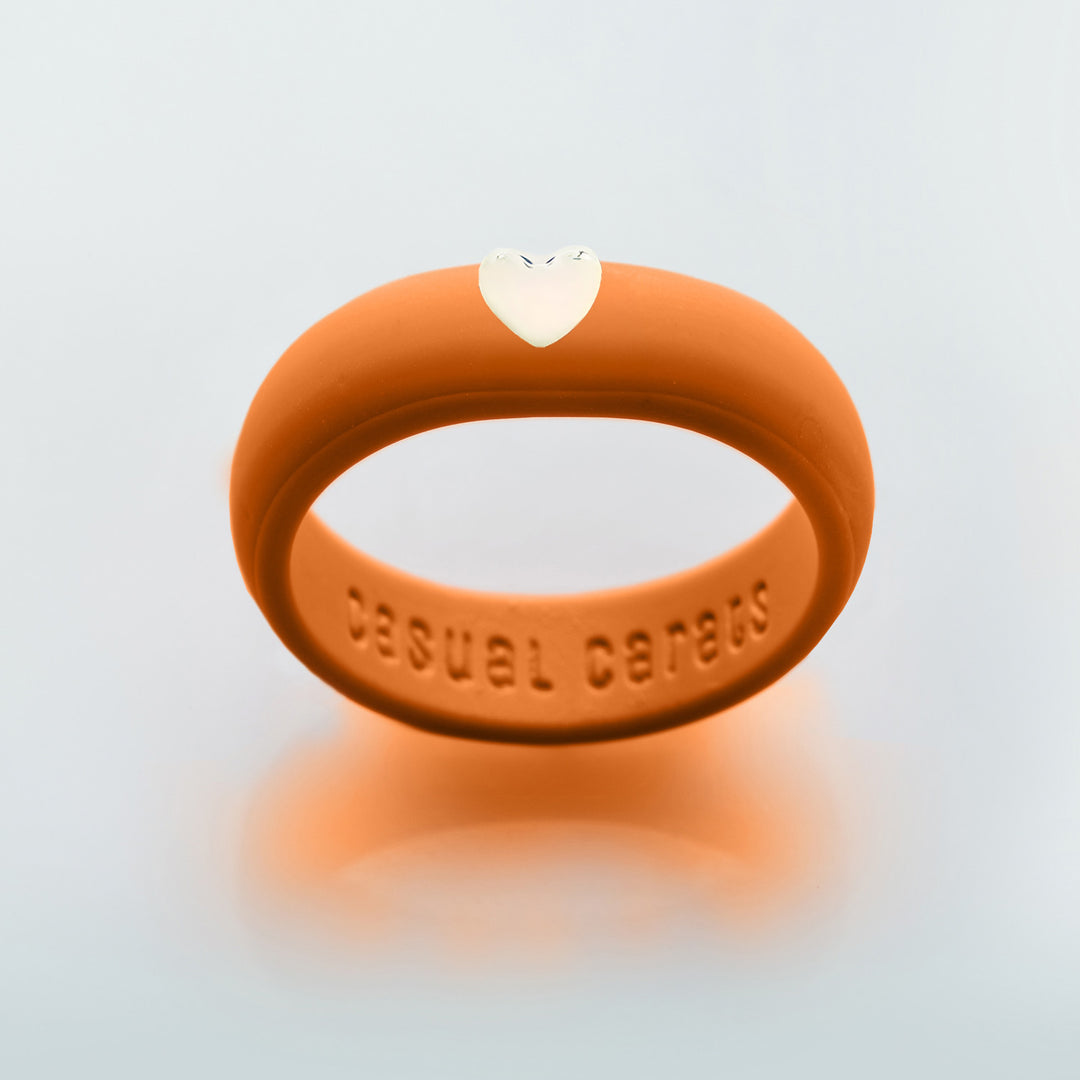 Puffy Gold Heart Silicone Ring