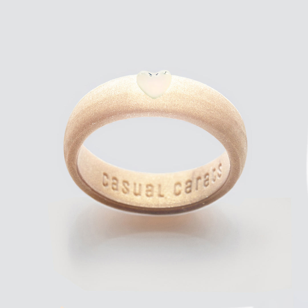 Puffy Gold Heart Silicone Ring