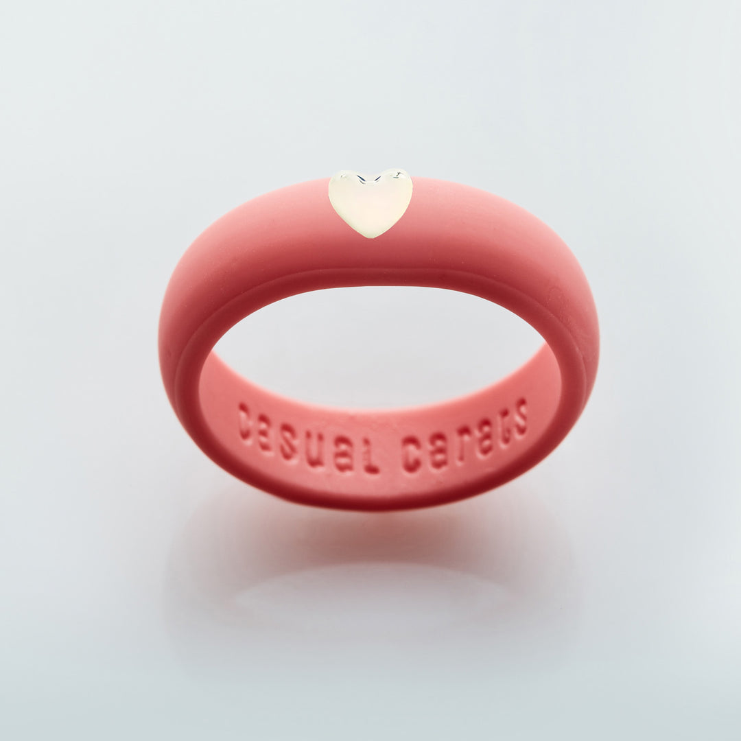 Puffy Gold Heart Silicone Ring