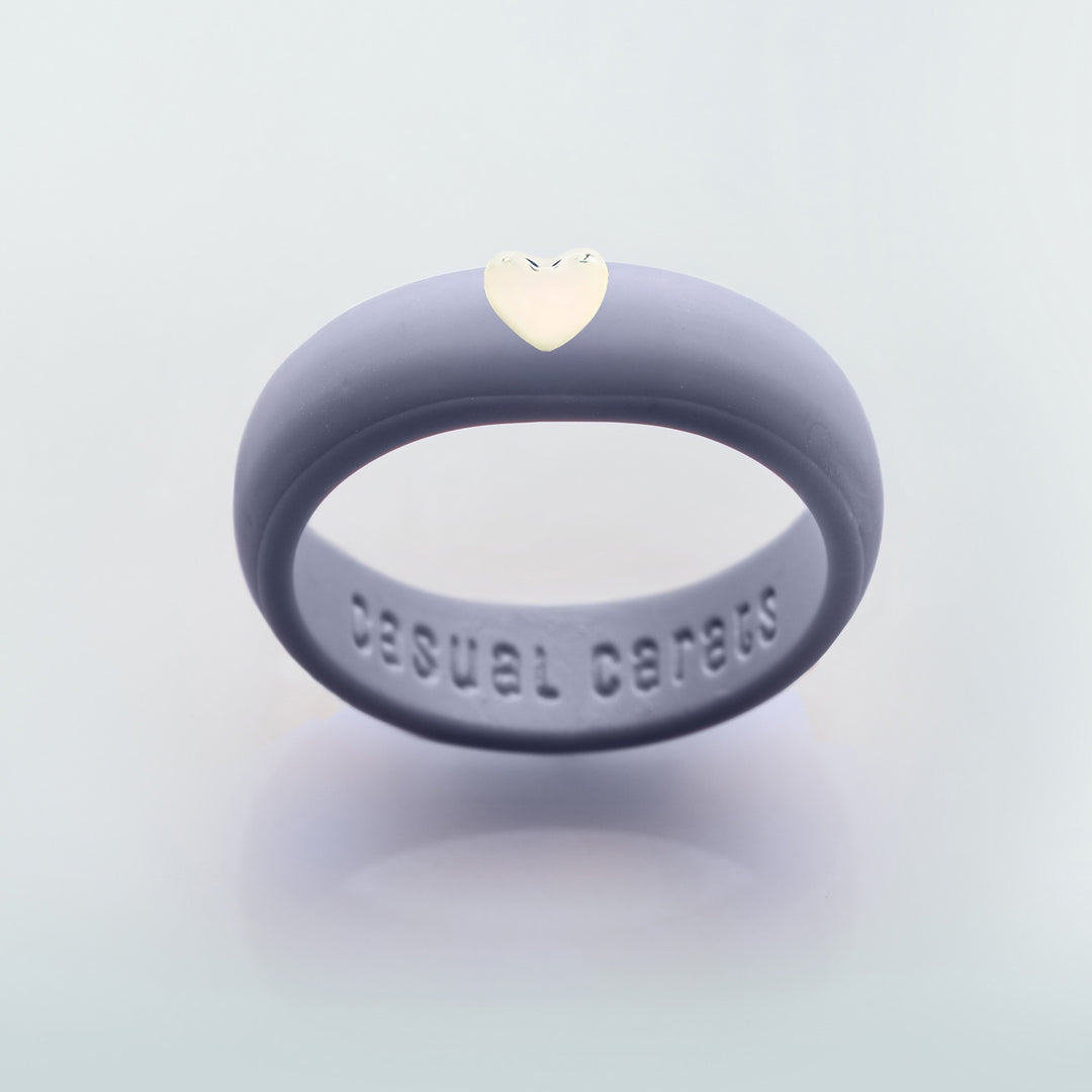 Puffy Gold Heart Silicone Ring