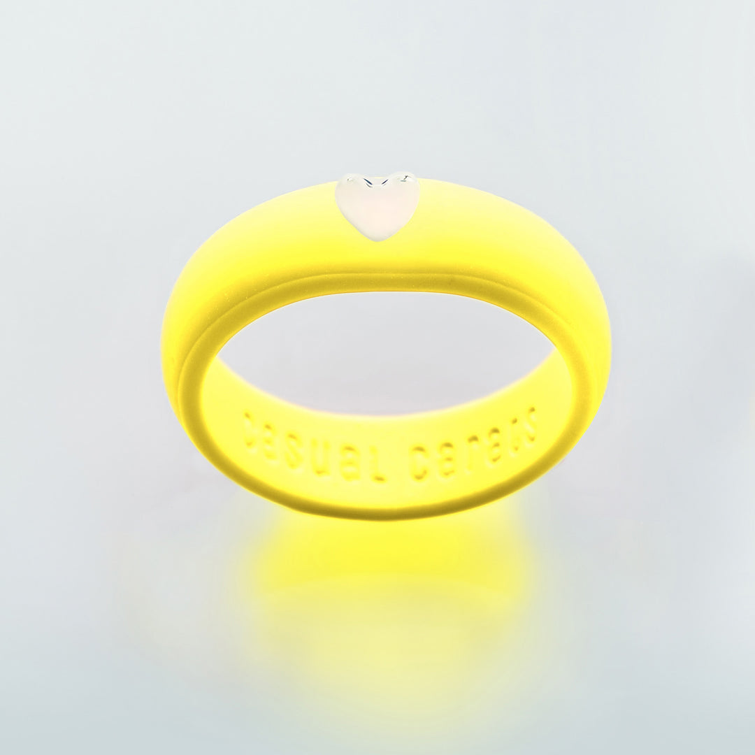 Puffy Gold Heart Silicone Ring