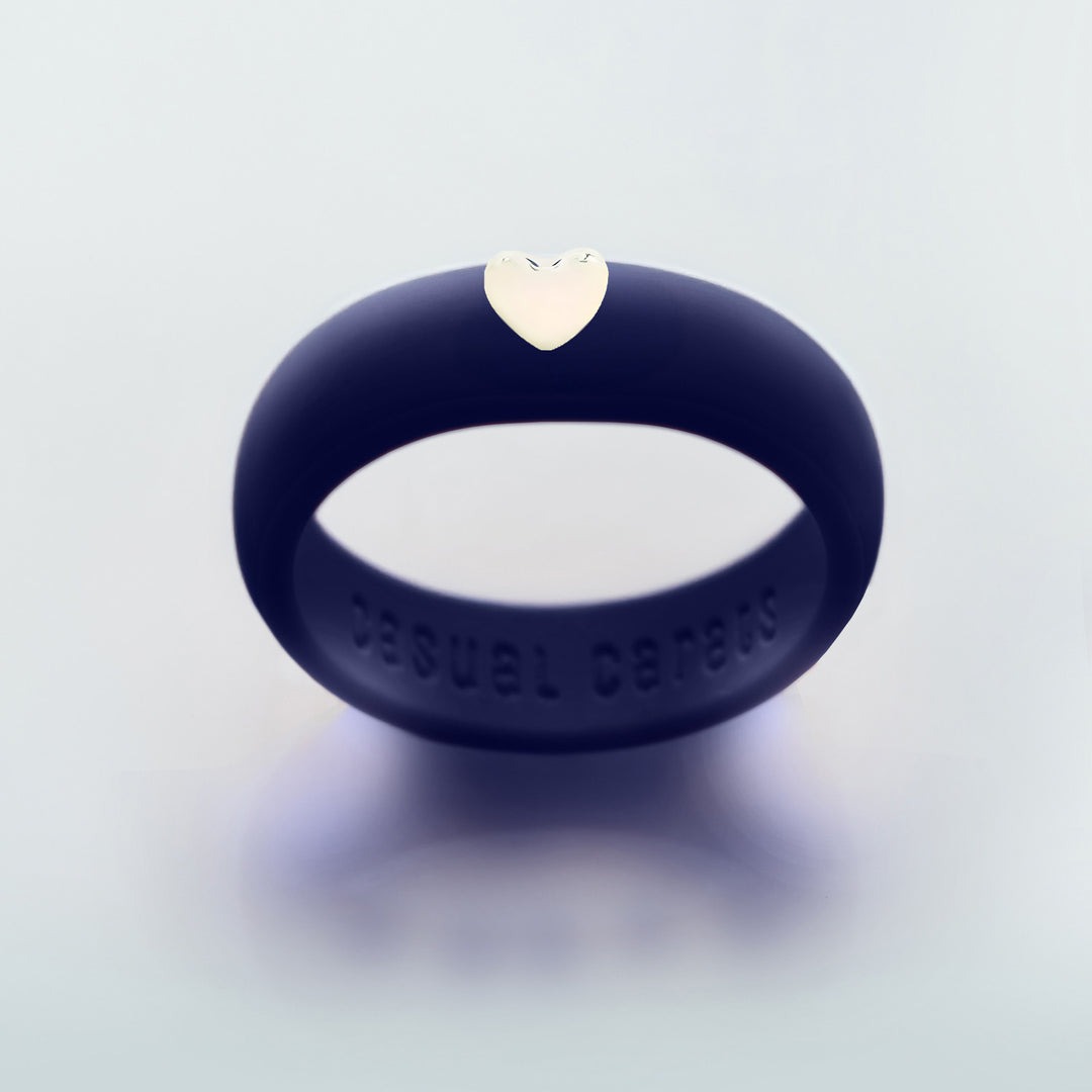 Puffy Gold Heart Silicone Ring