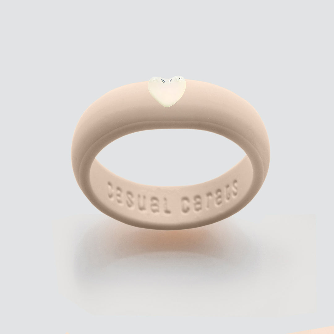 Puffy Gold Heart Silicone Ring