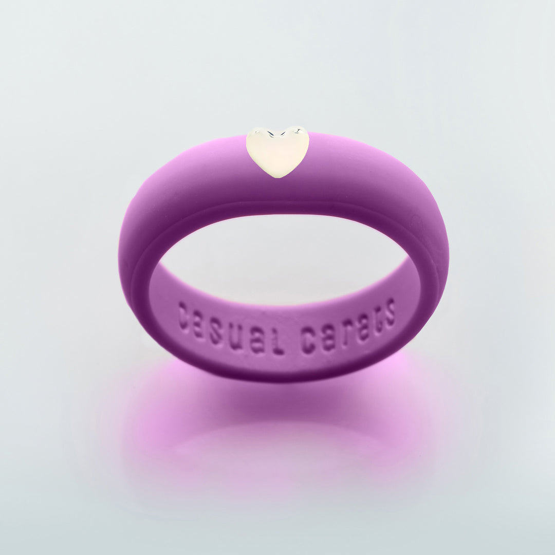 Puffy Gold Heart Silicone Ring