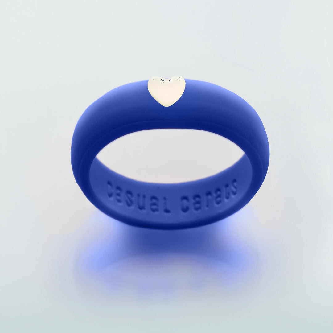 Puffy Gold Heart Silicone Ring