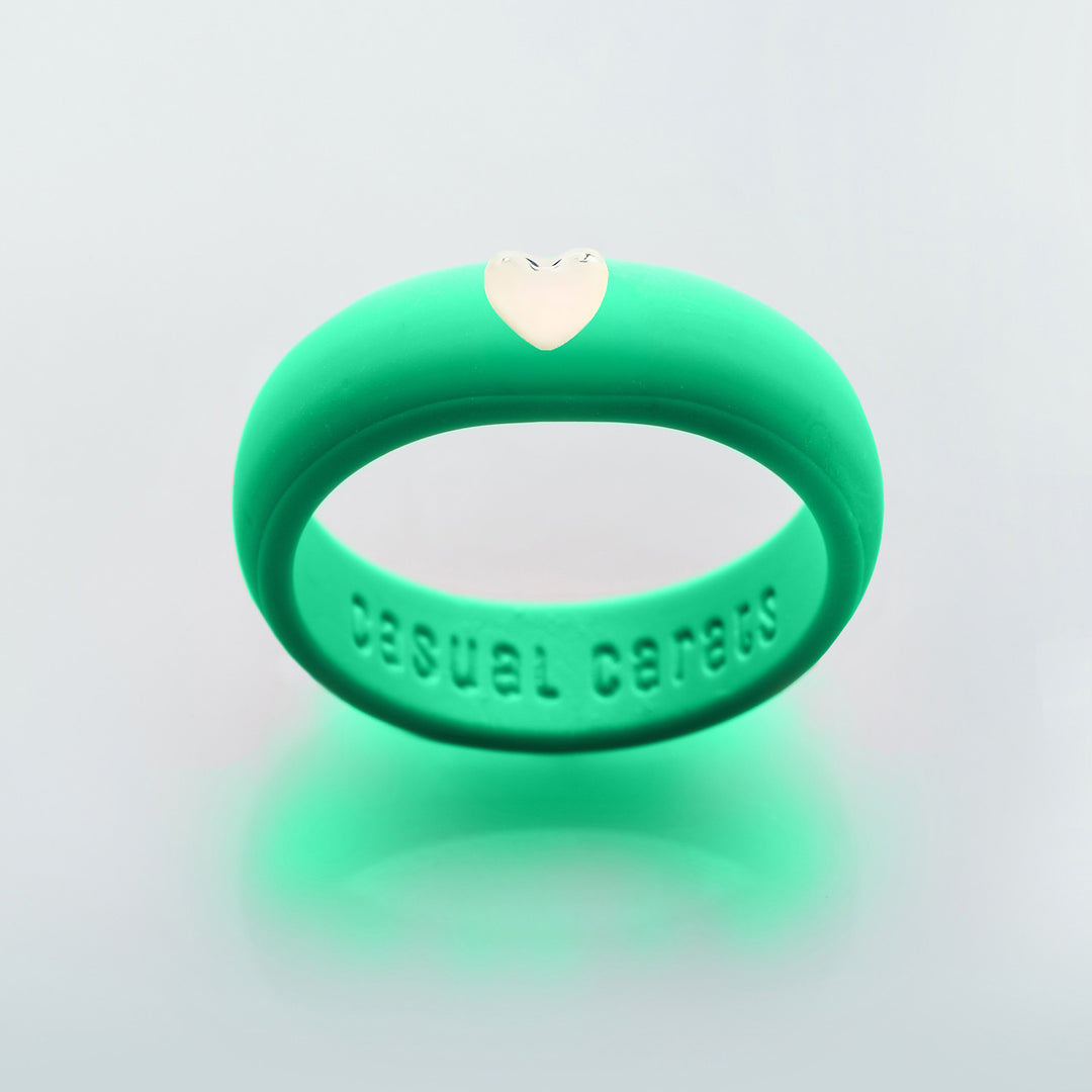 Puffy Gold Heart Silicone Ring