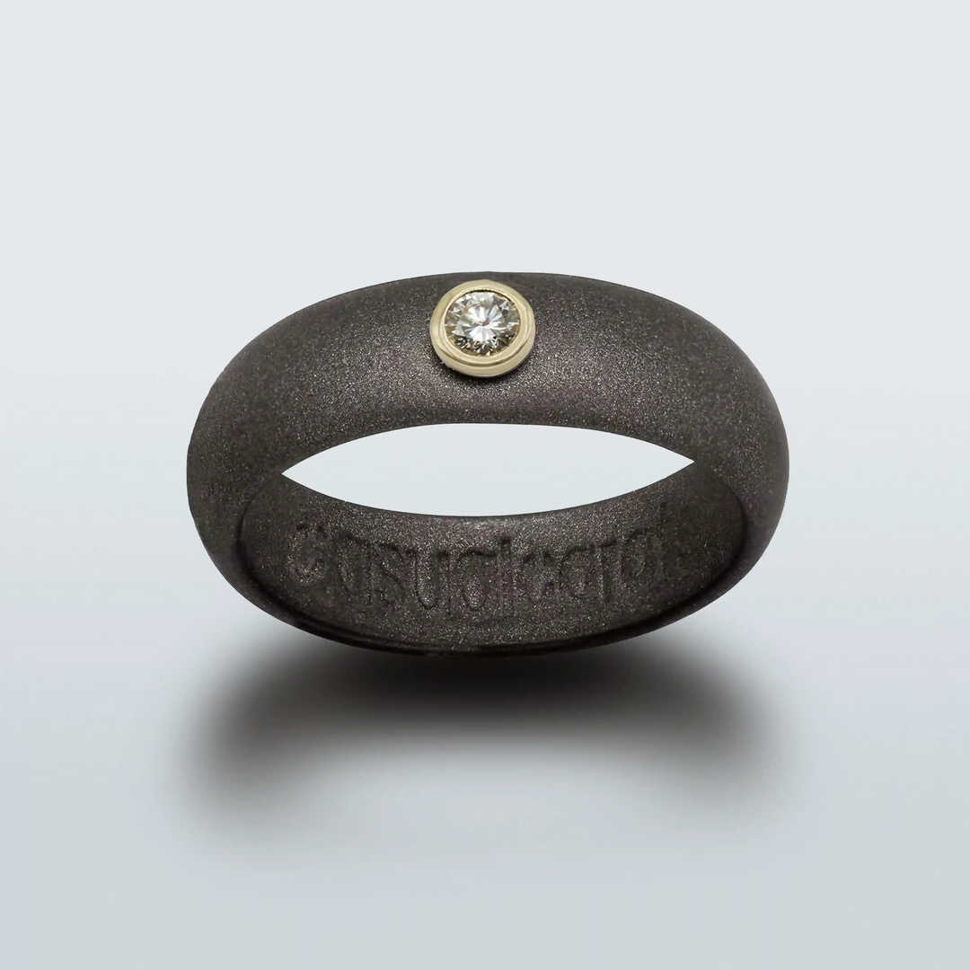 Gunmetal Gray Diamond Silicone Ring