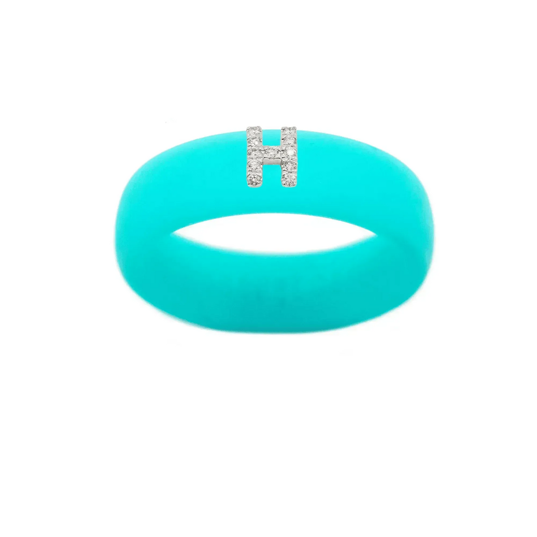 “H” Diamond Initial - Size 6