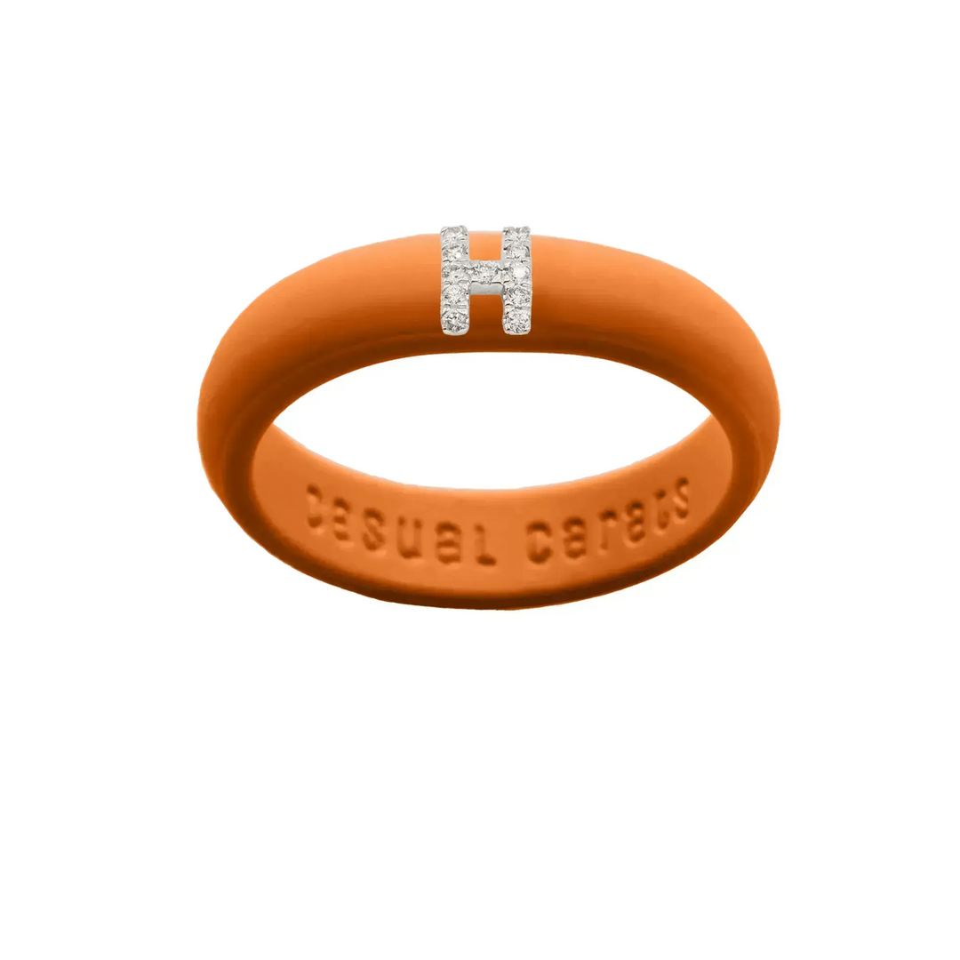 “H” Diamond Initial - Size 6