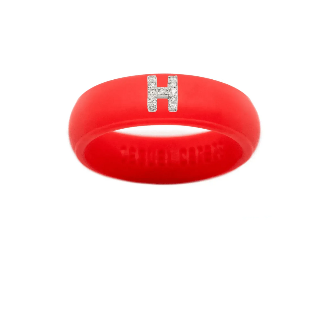 “H” Diamond Initial - Size 6