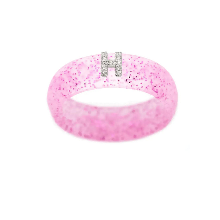 “H” Diamond Initial - Size 6
