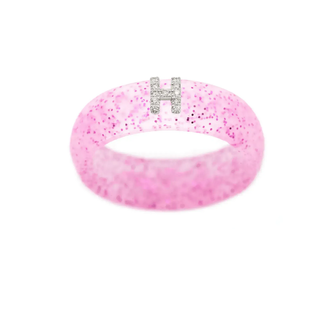 “H” Diamond Initial - Size 6