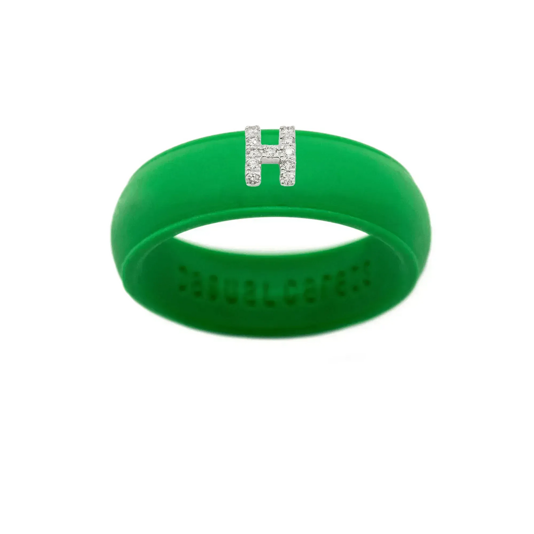 “H” Diamond Initial - Size 6