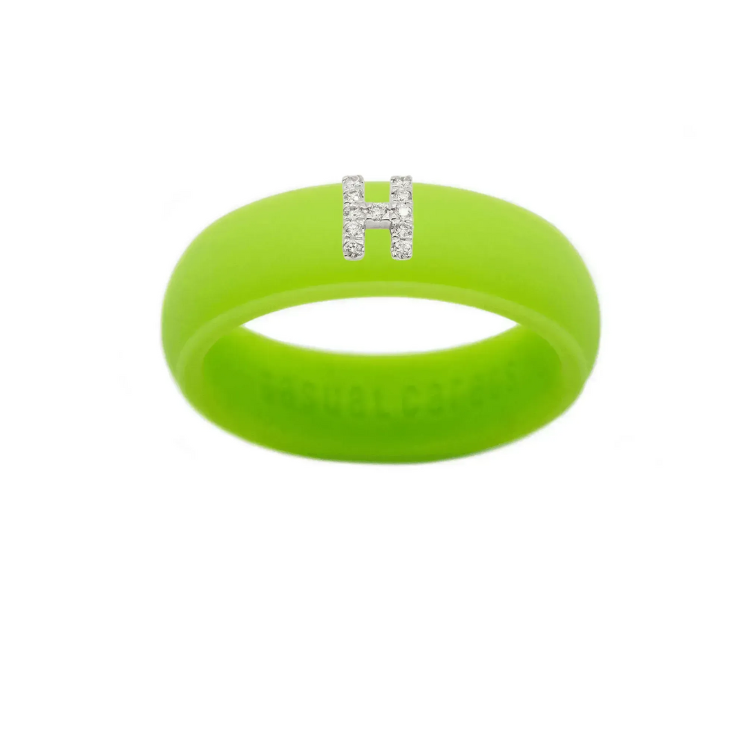 “H” Diamond Initial - Size 6