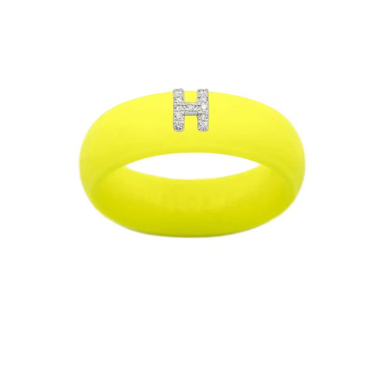 “H” Diamond Initial - Size 6