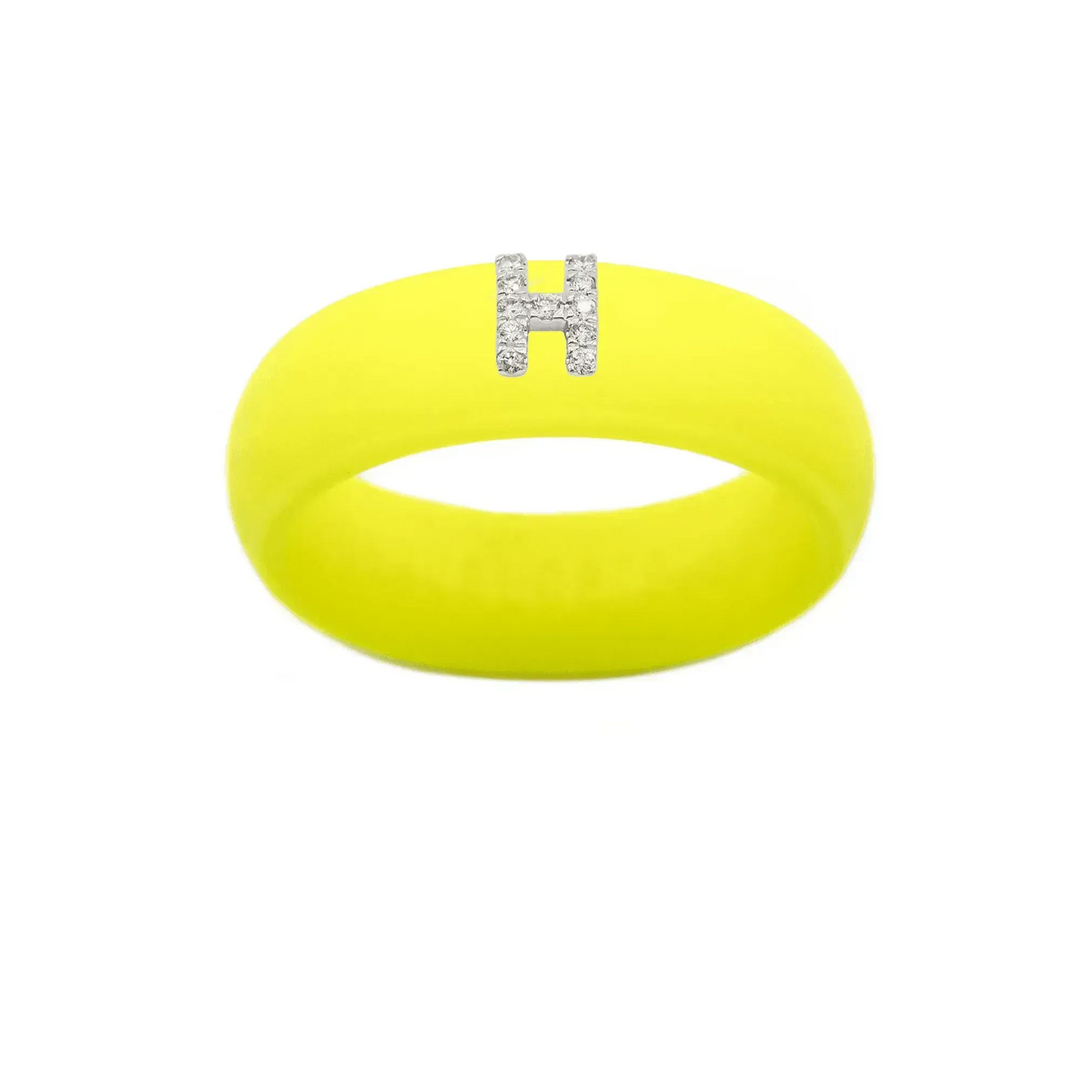 “H” Diamond Initial - Size 6