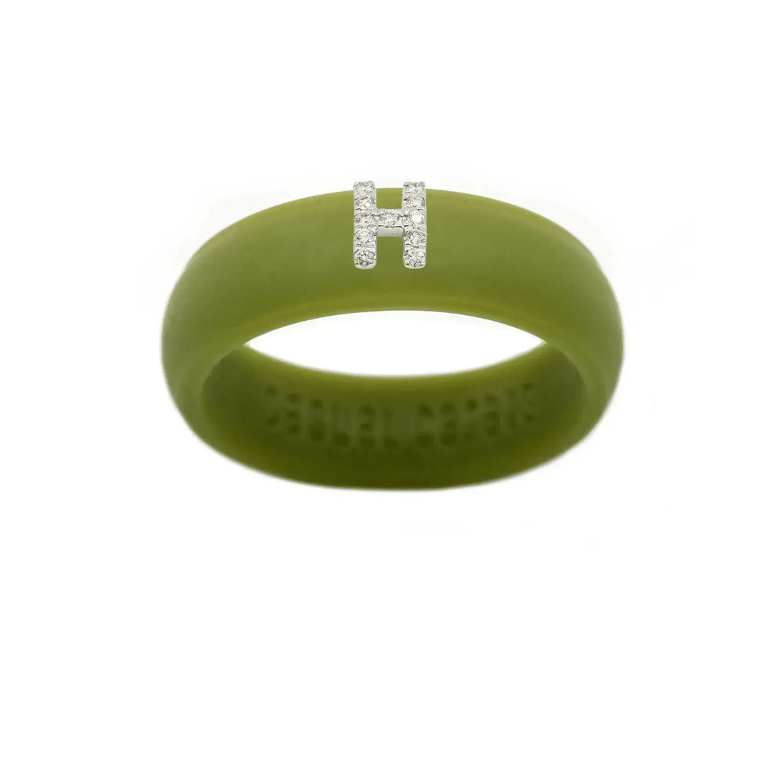 “H” Diamond Initial - Size 6