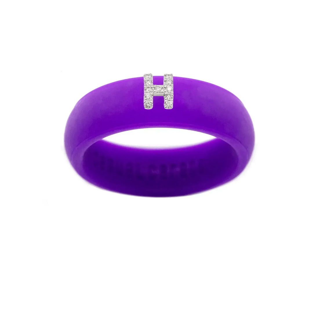 “H” Diamond Initial - Size 6