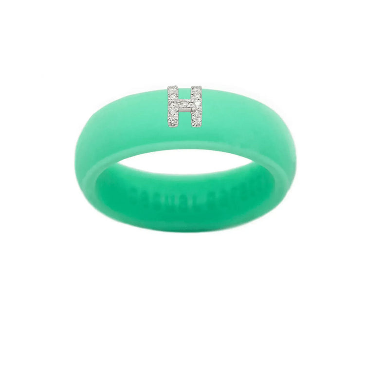 “H” Diamond Initial - Size 6