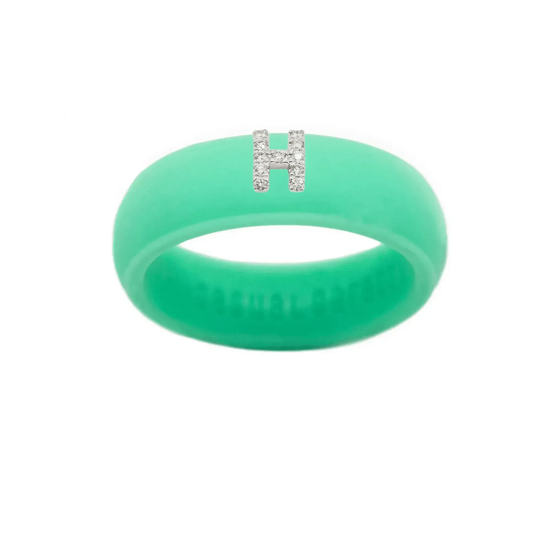 “H” Diamond Initial - Size 6