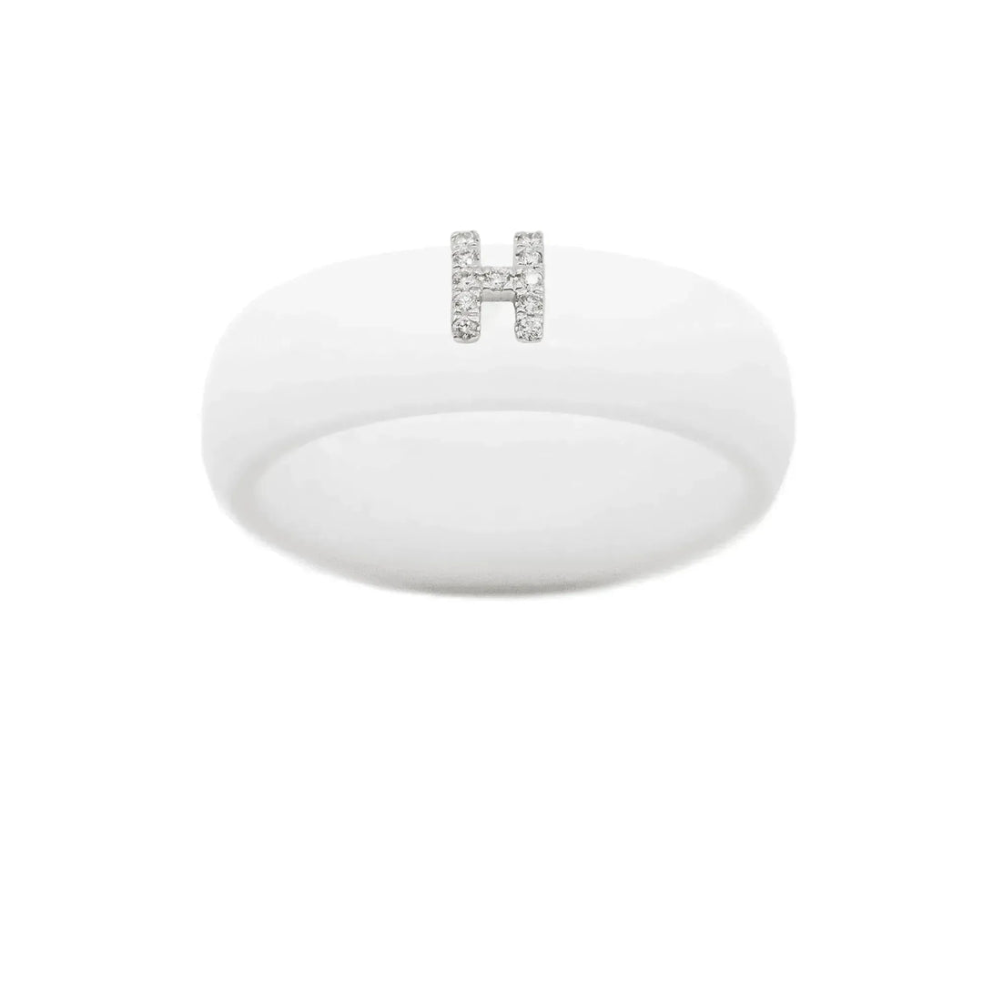 “H” Diamond Initial - Size 6