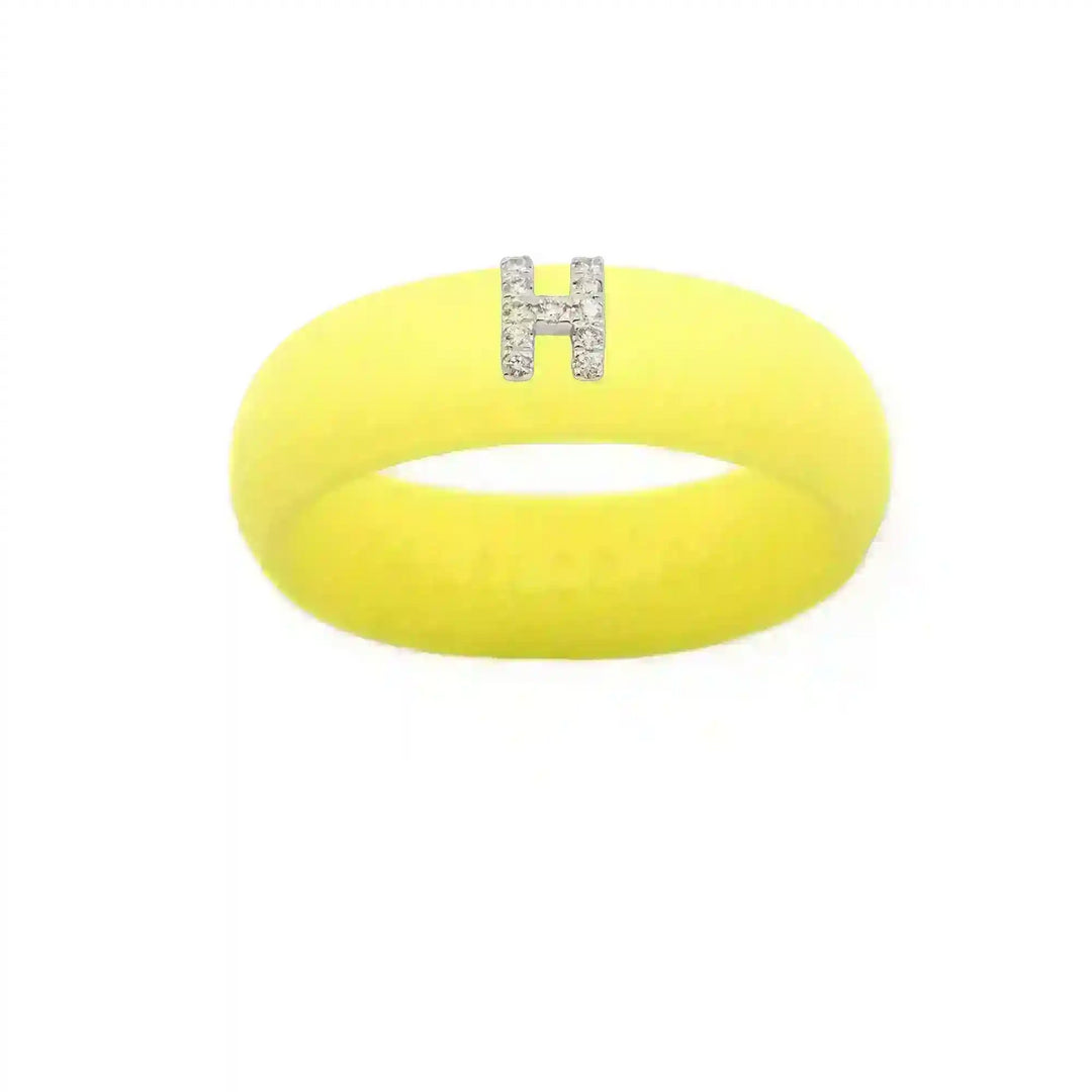 “H” Diamond Initial - Size 8