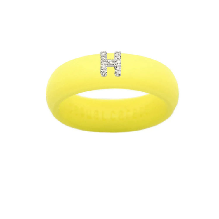 “H” Diamond Initial - Size 8