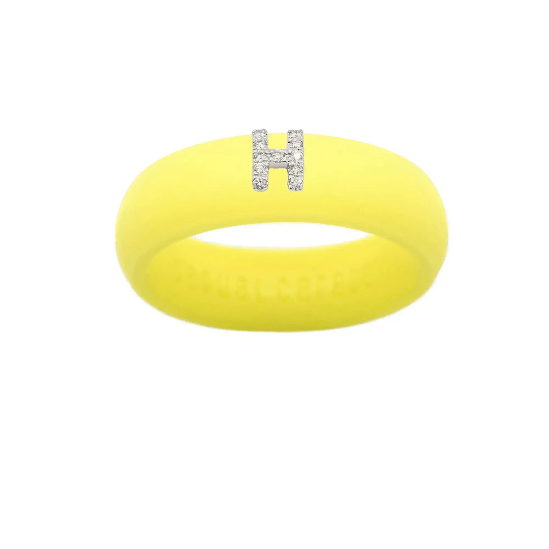 “H” Diamond Initial - Size 6