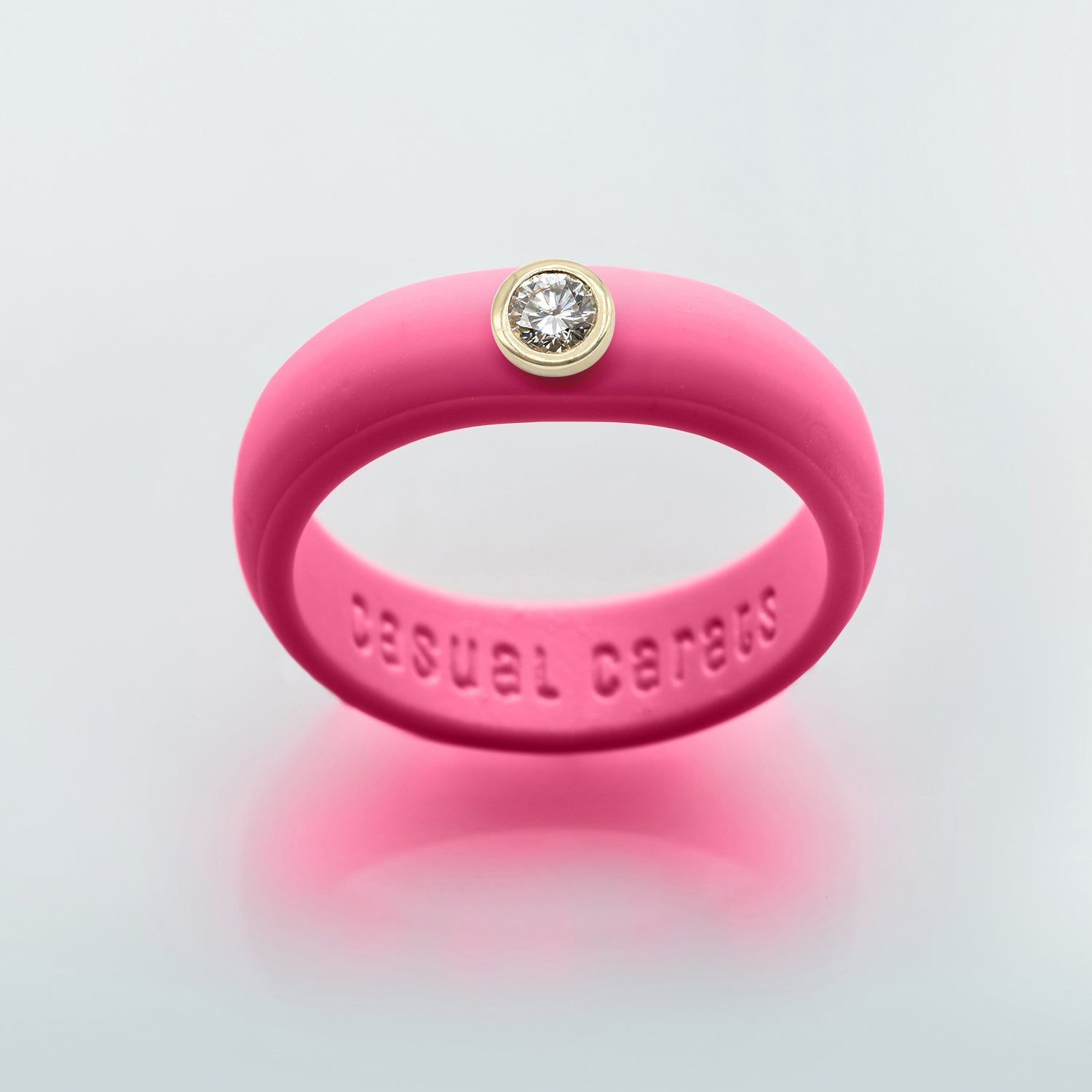 Hot Pink Diamond Silicone Ring
