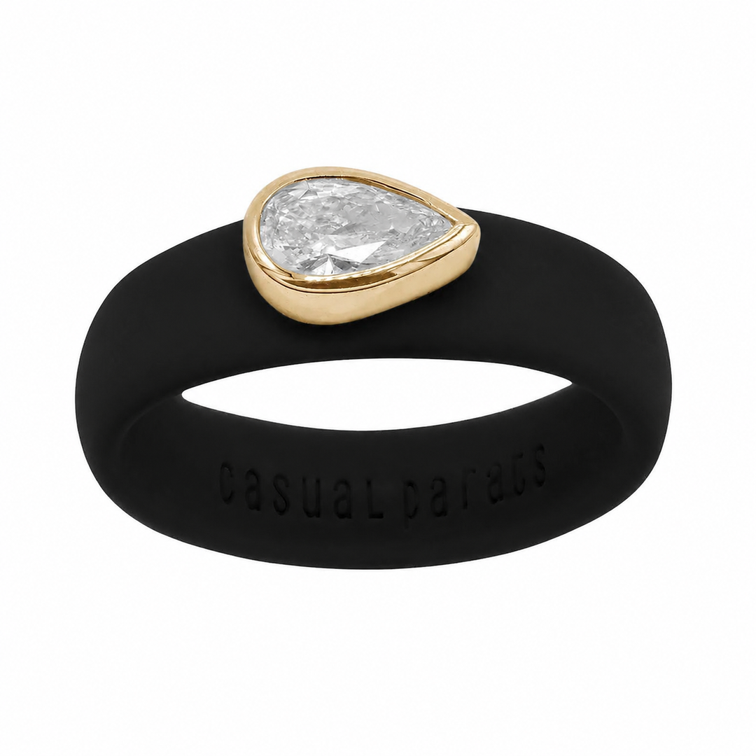 Sideways Pear Lab Grown Diamond Ring