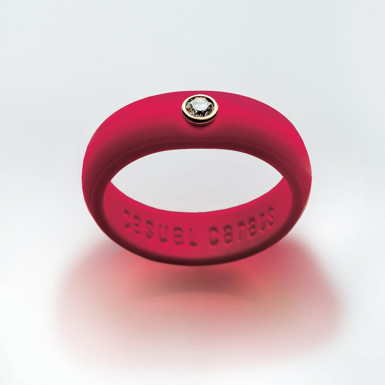 Magenta Diamond Silicone Ring