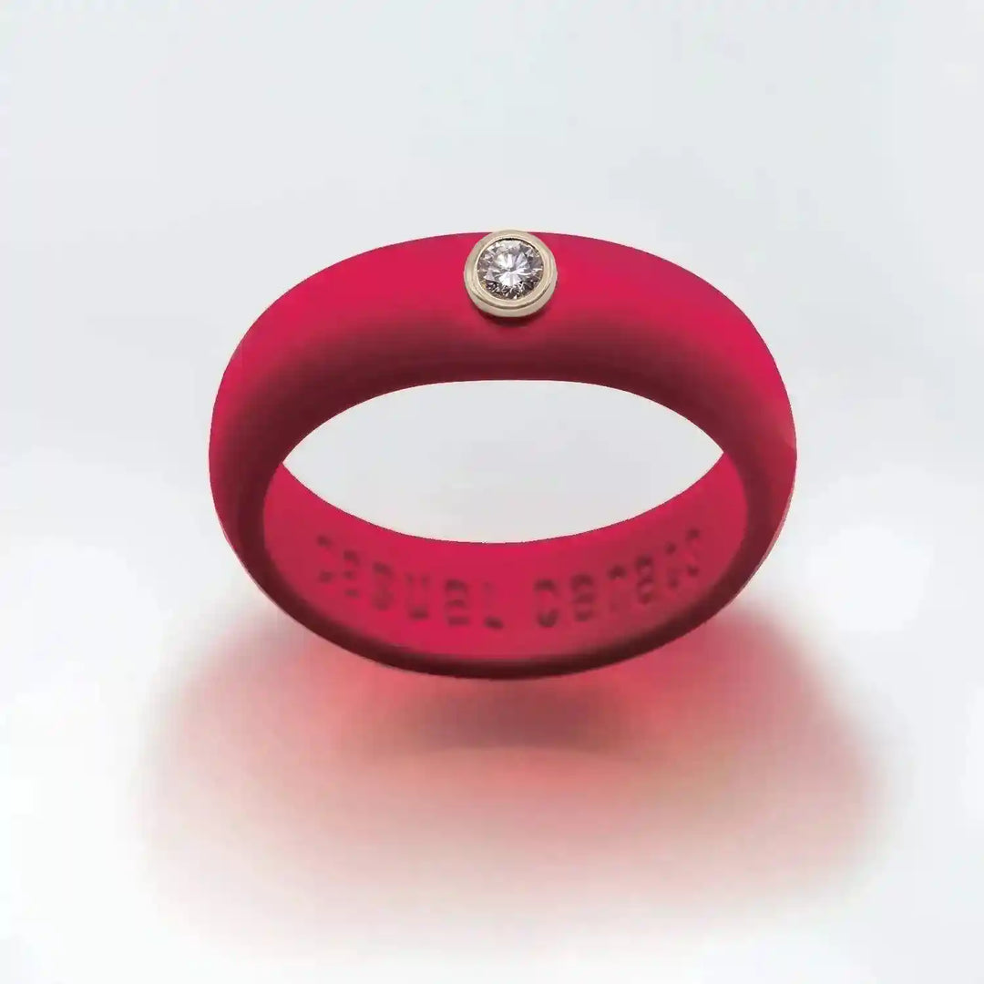 Magenta Diamond Silicone Ring