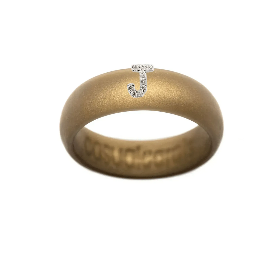 “J” Diamond Initial - Size 7